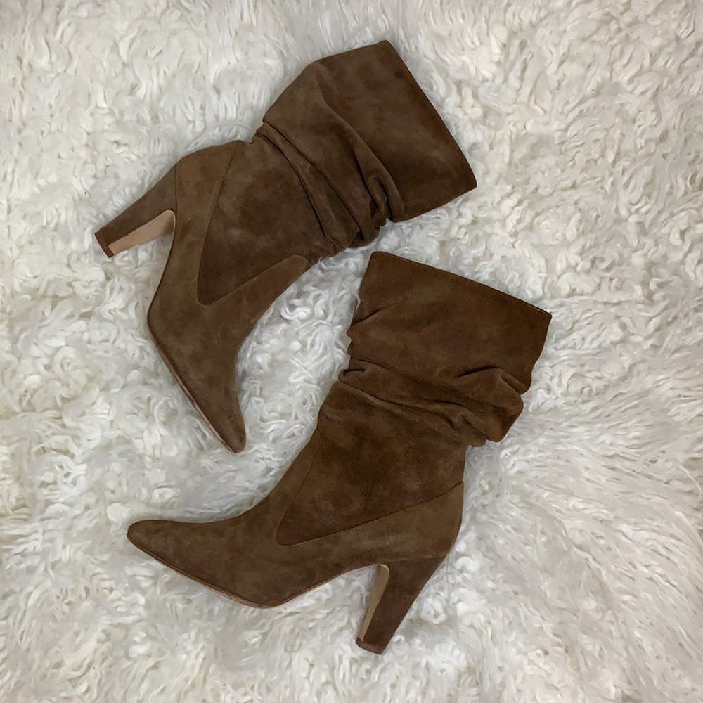 Manolo Blahnik Brown Suede Leather Boots Size 39
